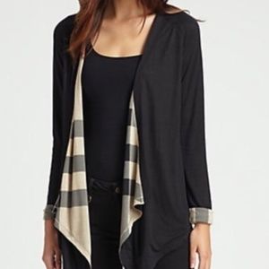 Burberry reversible drape waterfall cardigan